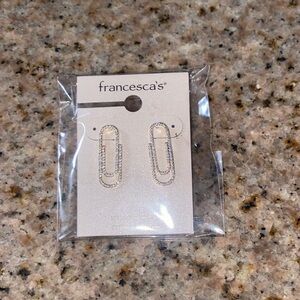 Francesca's Collections Sparkling Paper Clip Earrings